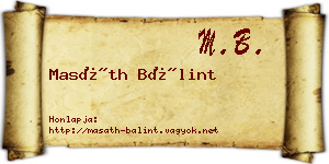 Masáth Bálint névjegykártya