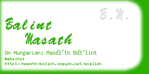 balint masath business card